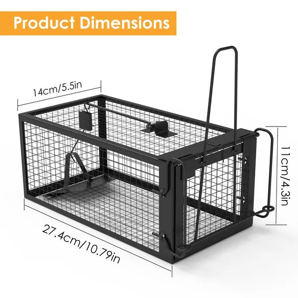 Humane Live Rodent Trap - Galvanized Iron Mouse Cage