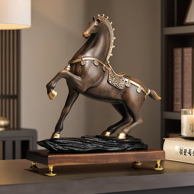 Horse Success Decorative Ornament for Entryway or Living Room - Modern Resin Figurine