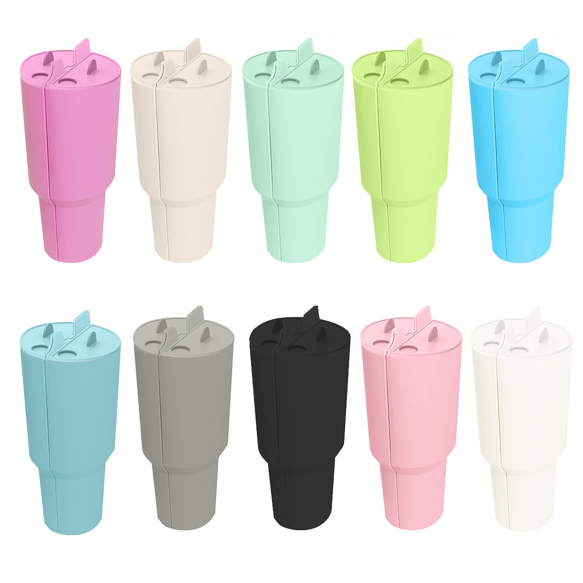 Large Capacity Vacuum Insulated Drink Cup - Multi-Color Silicone Liner 30oz/40oz