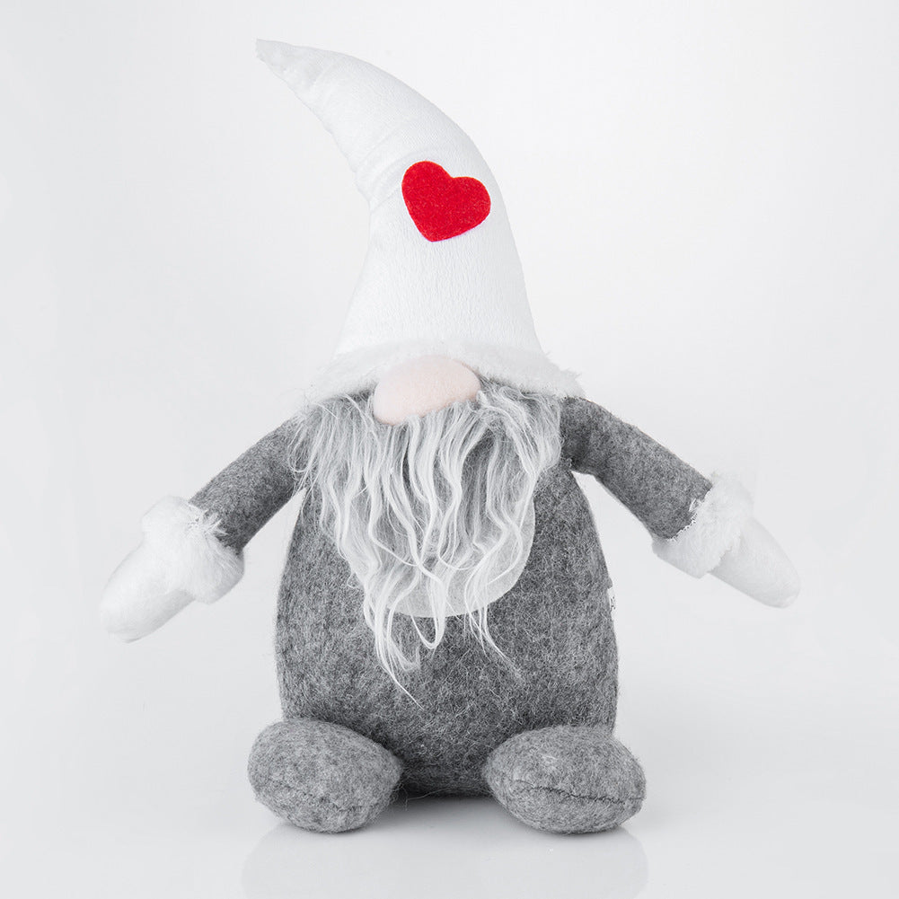 Festive Elf Doll Christmas Holiday Decor Faceless Elderly Cloth Doll