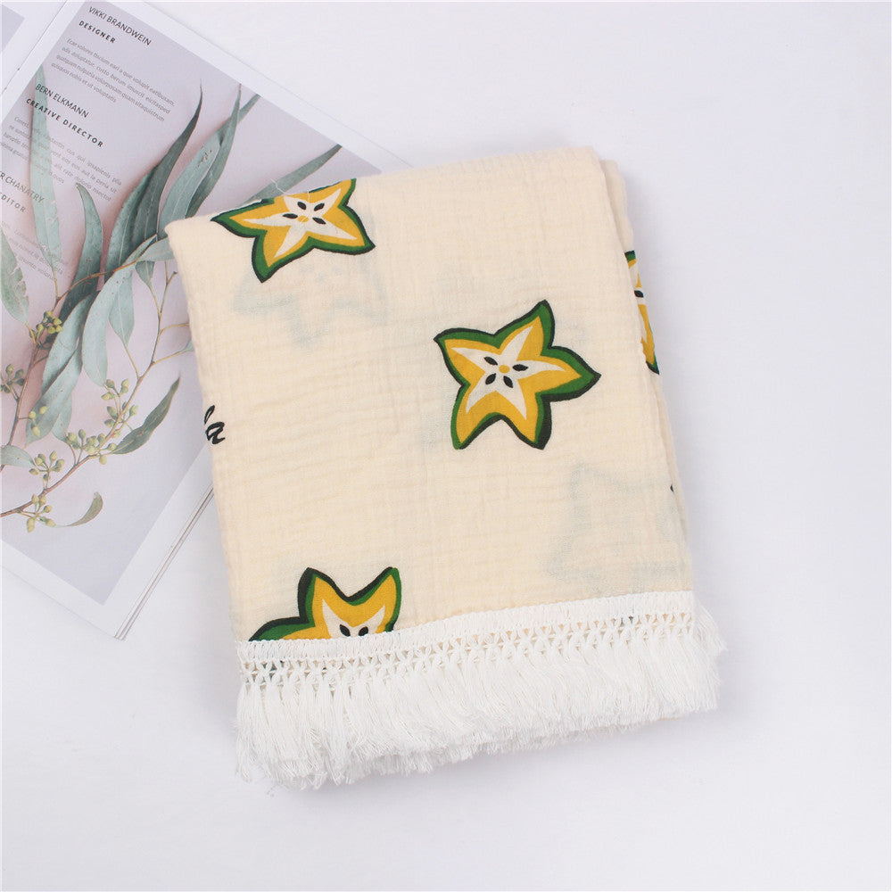 Children's Cotton Tassel Blanket - Baby Bedding 100x120cm, Multiple Colors