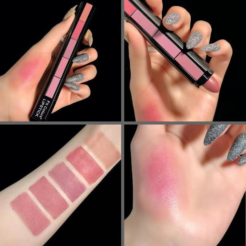 10-Color Matte Velvet Lipstick Set - Long Lasting 5-in-1 Makeup Kit