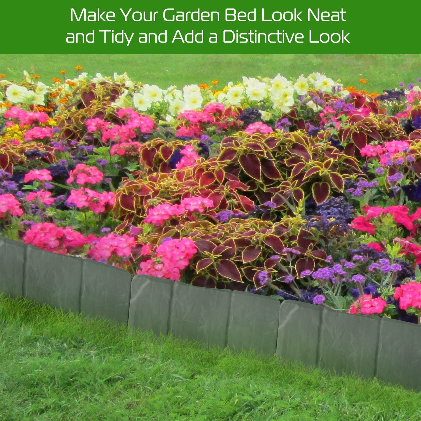 20 Pcs Plastic Garden Edging Border Stones for Lawn & Flowerbeds
