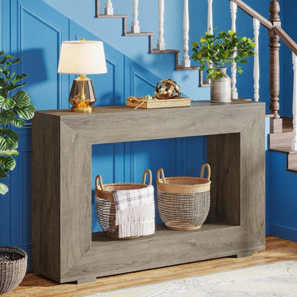 Console Table with Storage - Rustic Farmhouse Style, 47.2"