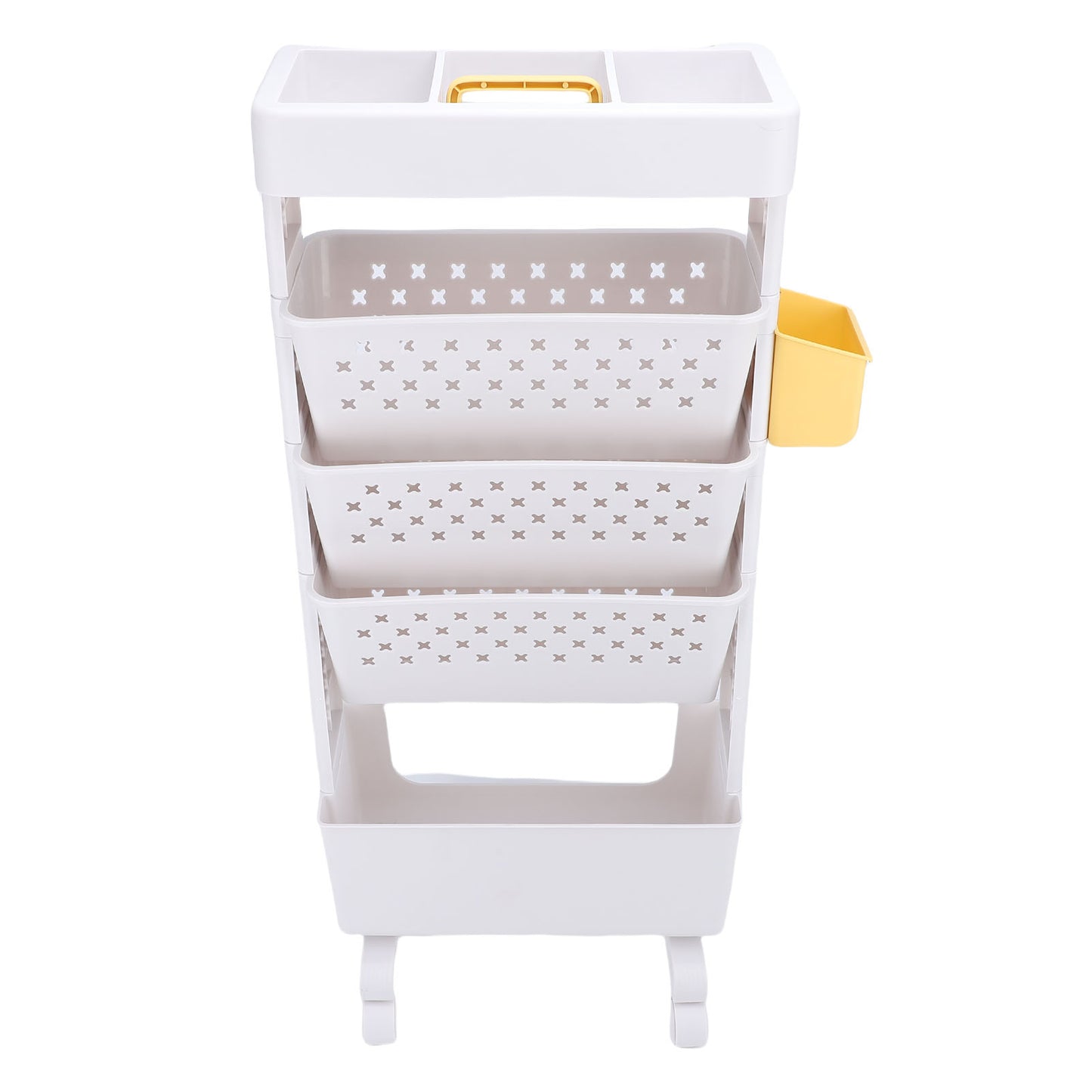 Rolling Book Cart 5 Tier PP Multi Functional Movable Storage Rack