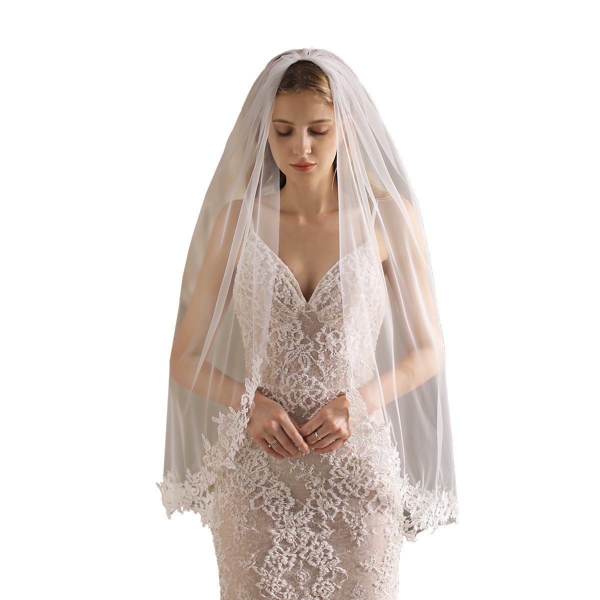 Wedding Chapel Veil Headwear - White, 100-135cm