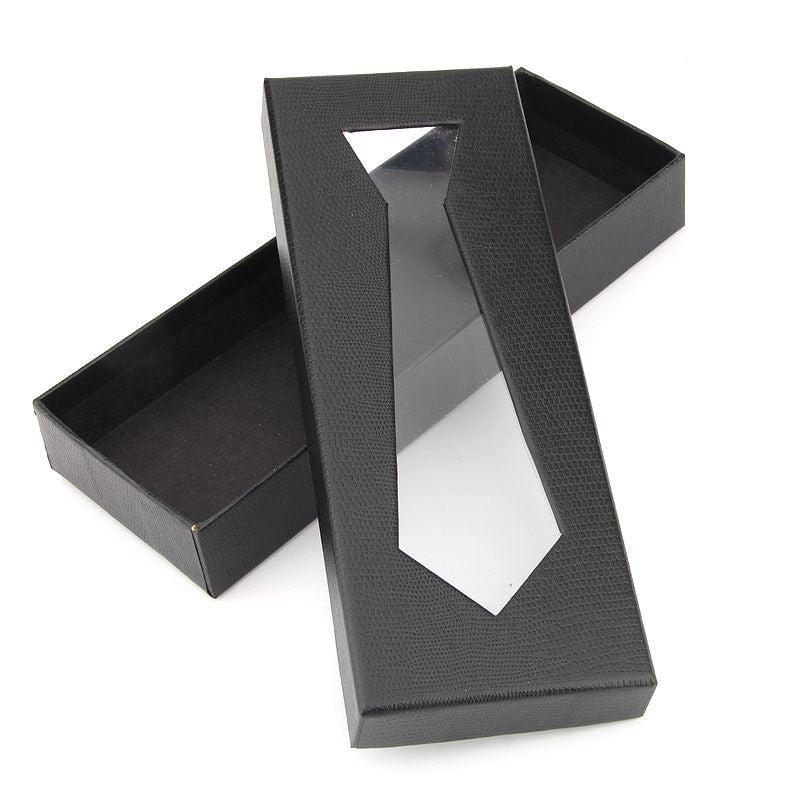 Men's Black Snakeskin Tie Storage Box - Gift Packaging Case