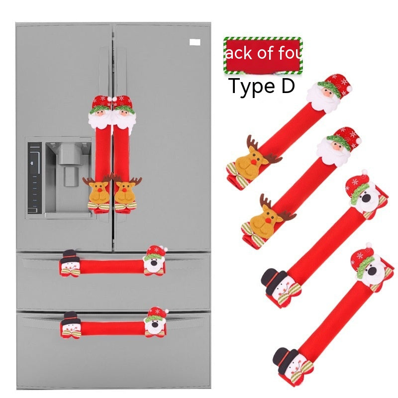 Christmas Refrigerator Handle Cover Set - Holiday Decor for Kitchen