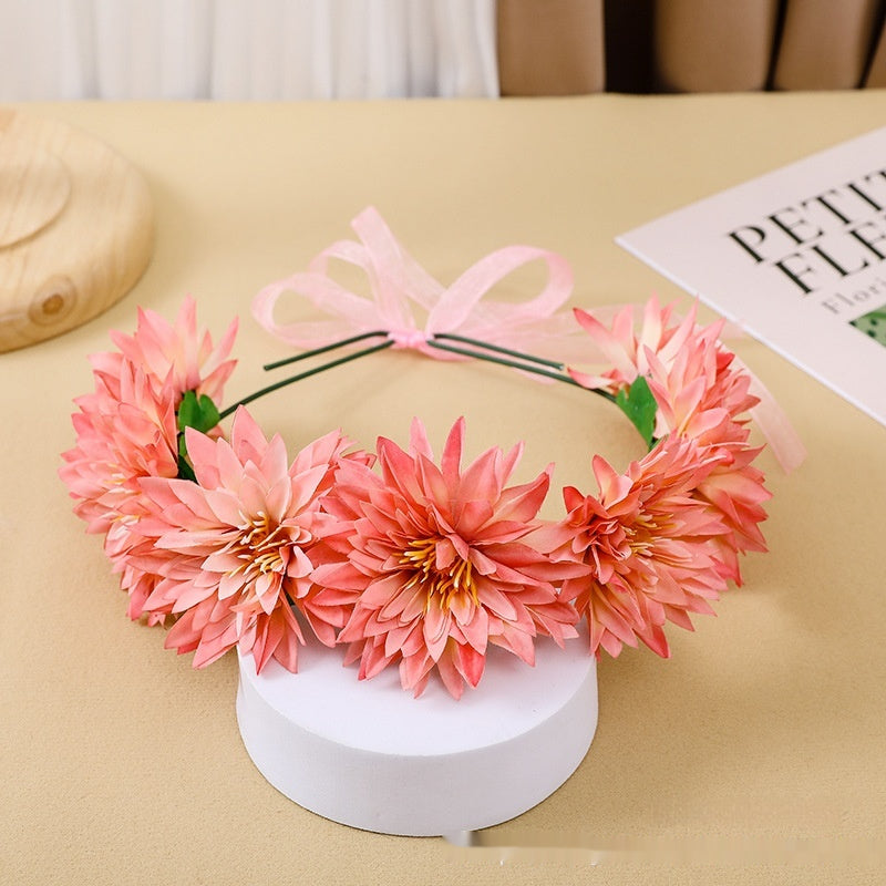 Children's Fairy Flower Garland Headband - Adjustable Hair Accessories for Kids & Adults