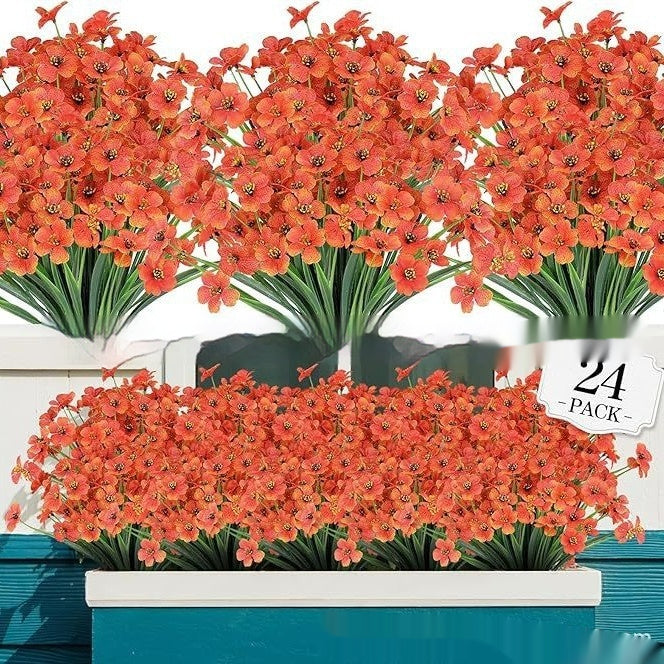 Spring Grass Violet Artificial Flower Set - UV Protection for Garden & Home Decor