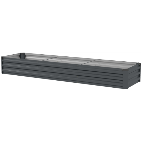 Raised Garden Bed - Dark Gray Galvanized Steel Planter