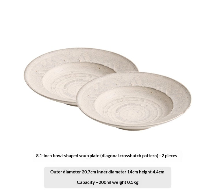 Ceramic Irregular-Shaped Serving Plate - Retro Glazed Stoneware, Kitchen Tableware