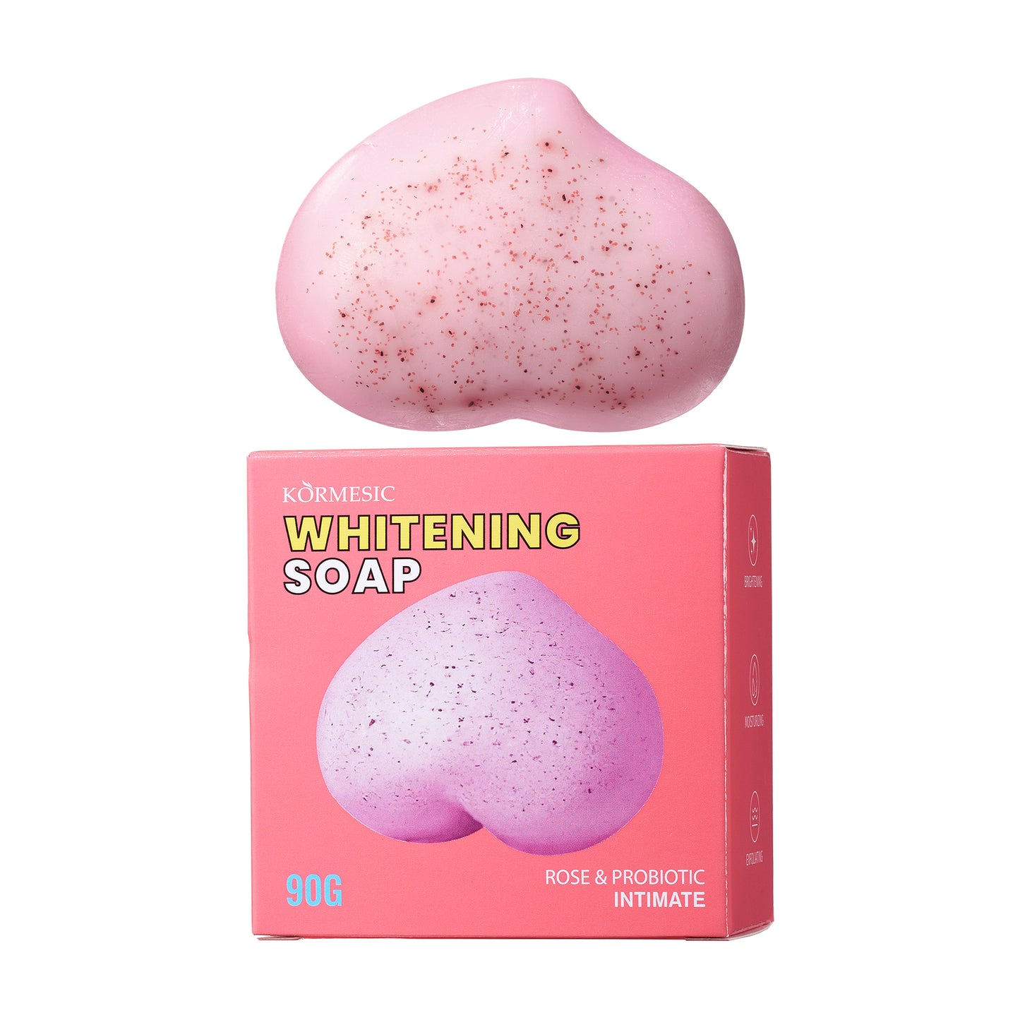 Probiotic Whitening Soap with Rose Extract - 90g Bar for Skin Brightening
