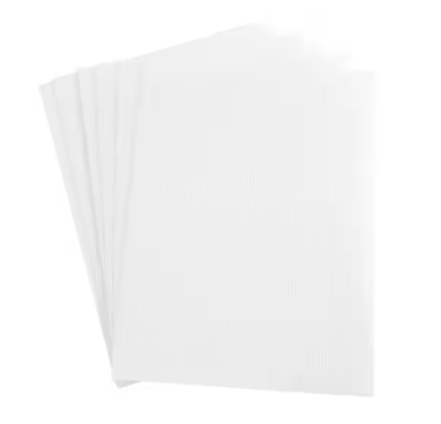 Corrugated Plastic Sheets - 36x72in, 0.157in Thickness, White