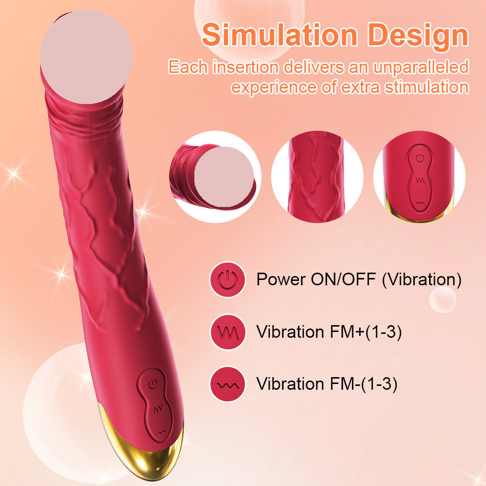 Rechargeable Silicone Massager with Multiple Vibration Modes and Realistic Texture