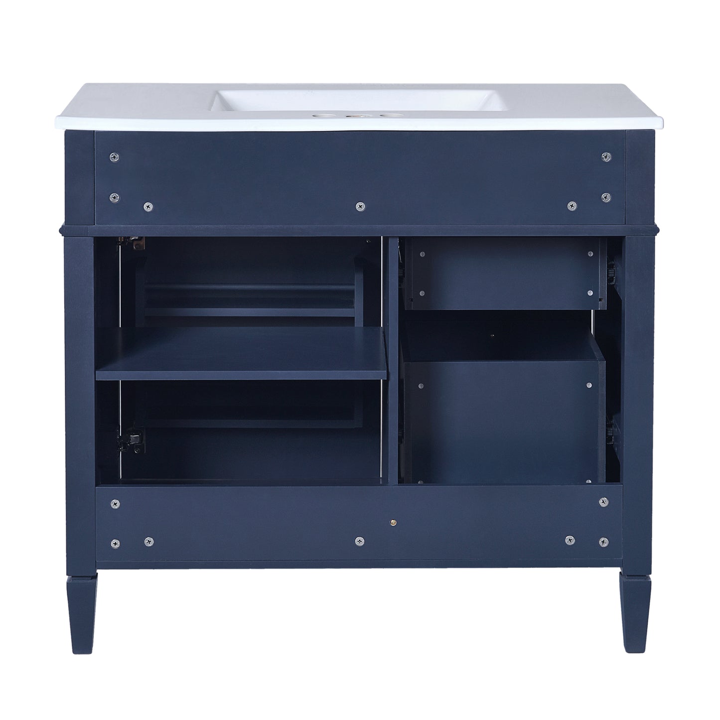 36'' Blue Bathroom Vanity with Ceramic Sink & 3 Drawers