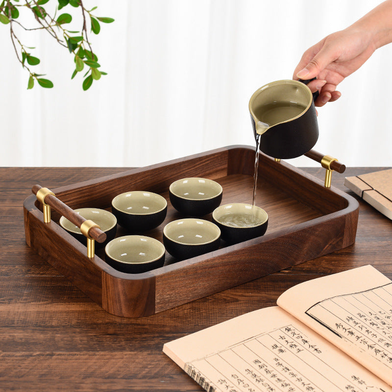 Wooden Rectangular Serving Tray for Home & Kitchen - Large, Medium & Small Sizes