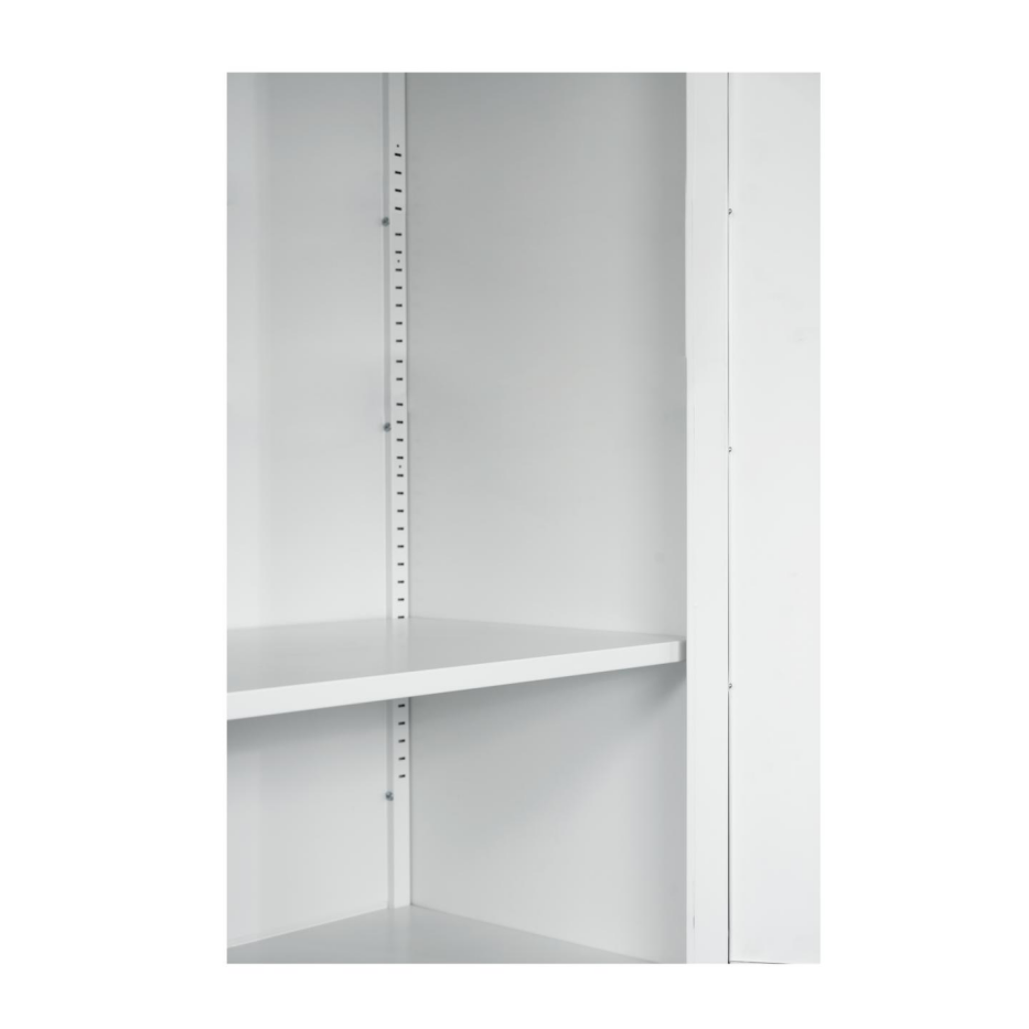 60-Inch Tall Metal Wardrobe Cabinet with Drawer & Shelf - White