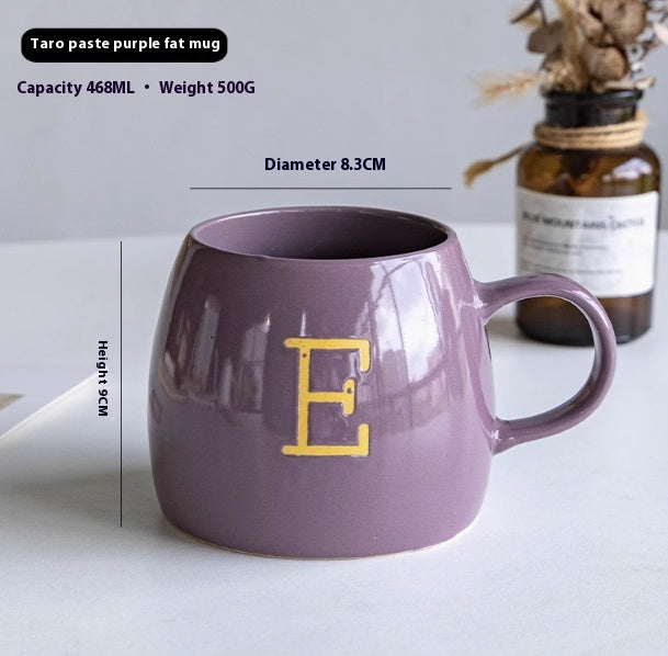 Ceramic Mug Breakfast Cup with Color Glaze, 401-500mL, Multiple Colors