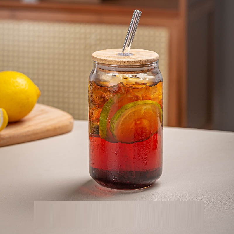 540ml Glass Cup with Straw and Bamboo Cover - Hot & Cold Drinkware