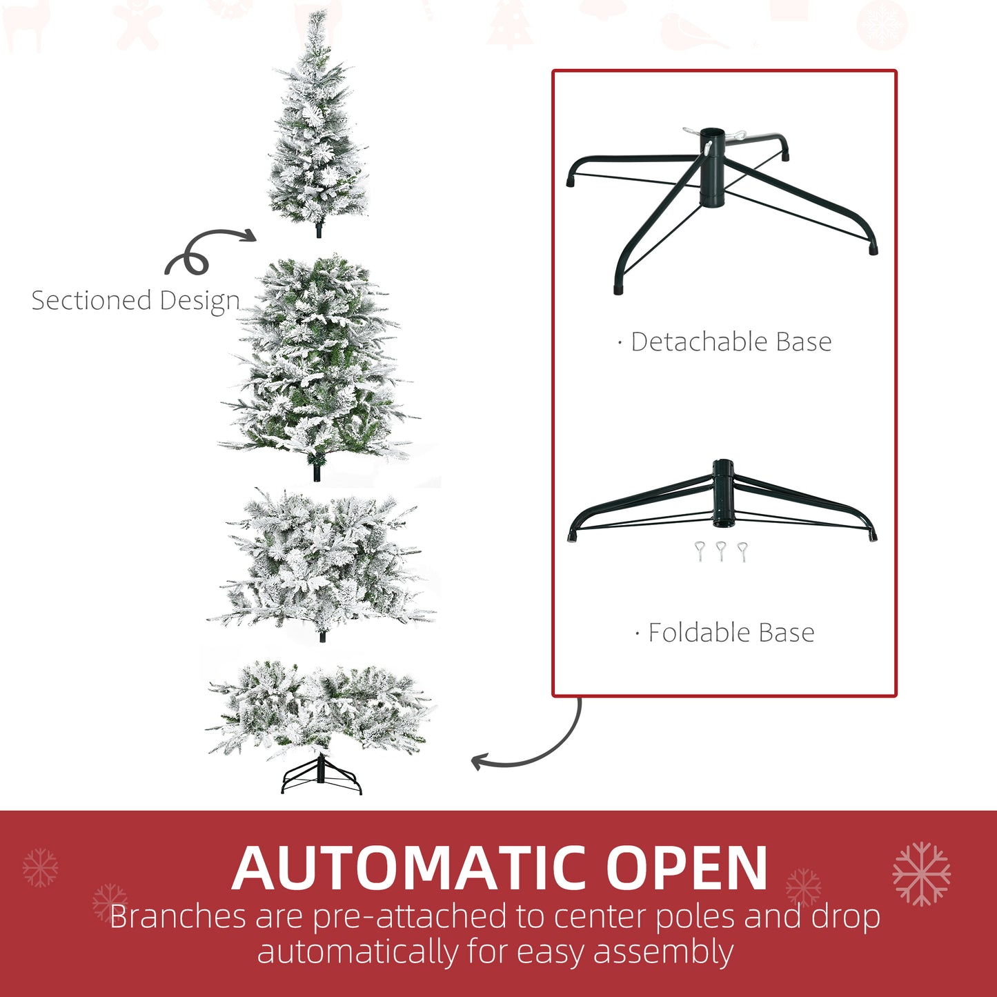 9ft Snow Flocked Pine Artificial Christmas Tree - Green