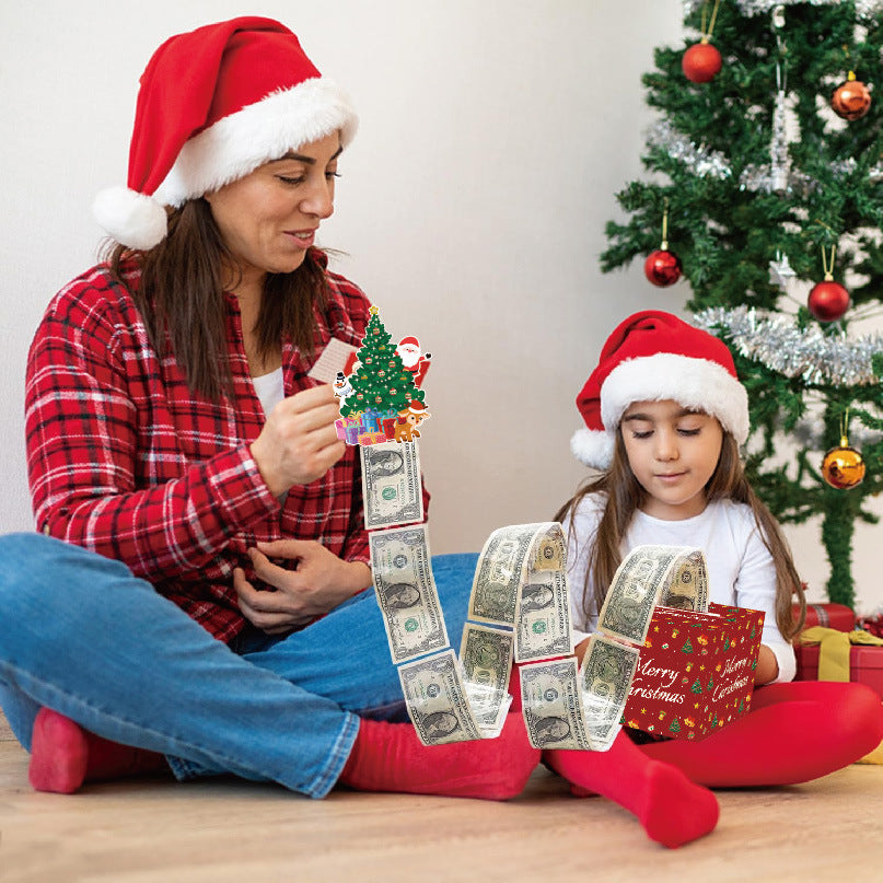 Red Christmas Money Box - Holiday Party Decoration