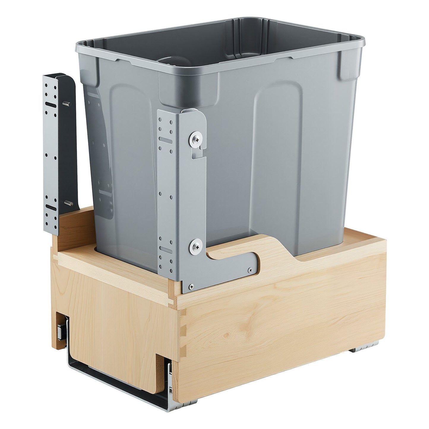 35QT Pull-Out Kitchen Trash Can with Soft-Close System - Grey