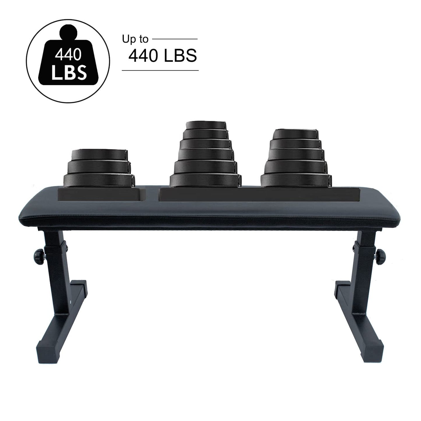 Flat Weight Bench for Home Fitness - Adjustable Black Design