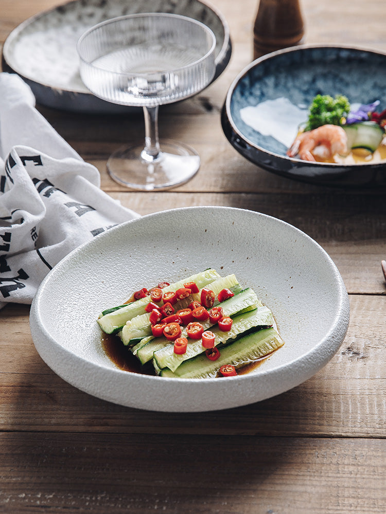 Ceramic Salad Bowl 8-Inch Special-Shaped Tableware for Dining & Entertaining