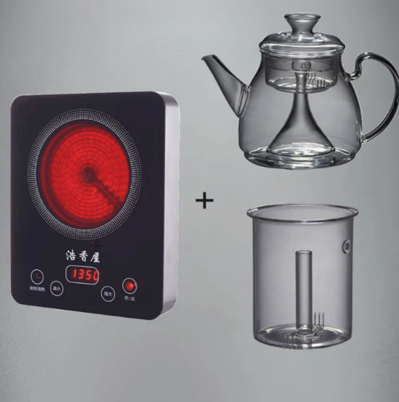 Large Capacity Glass Steam Teapot for Home Brewing - 1.5L