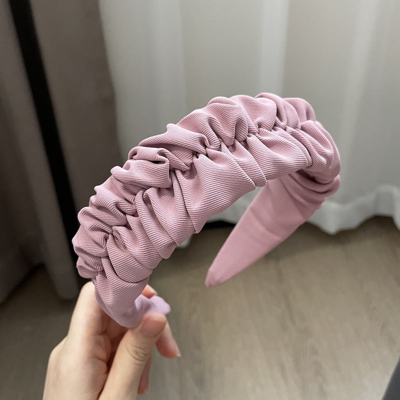 Vintage Pleated Wide Edge Hair Band - Retro Hair Accessories for Women