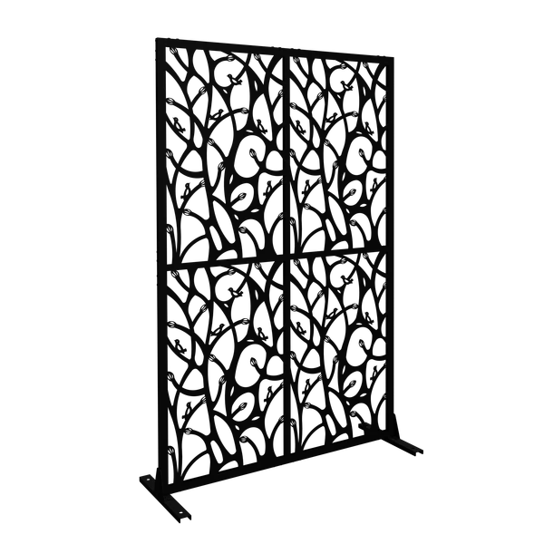 Metal Privacy Screen Divider - Freestanding Decorative Outdoor & Indoor Use