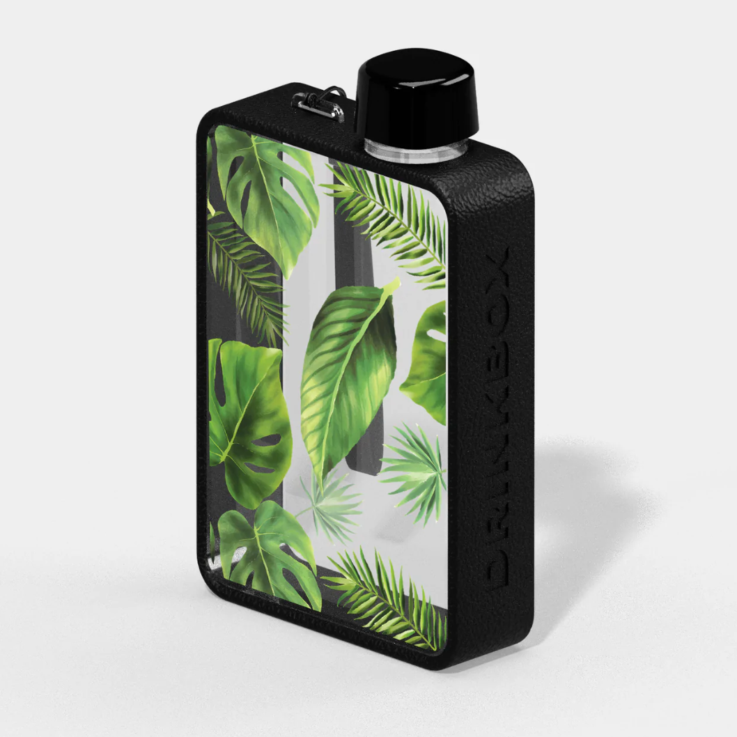 Monstera Plastic Drink Box - Black Drinkware for Home & Kitchen