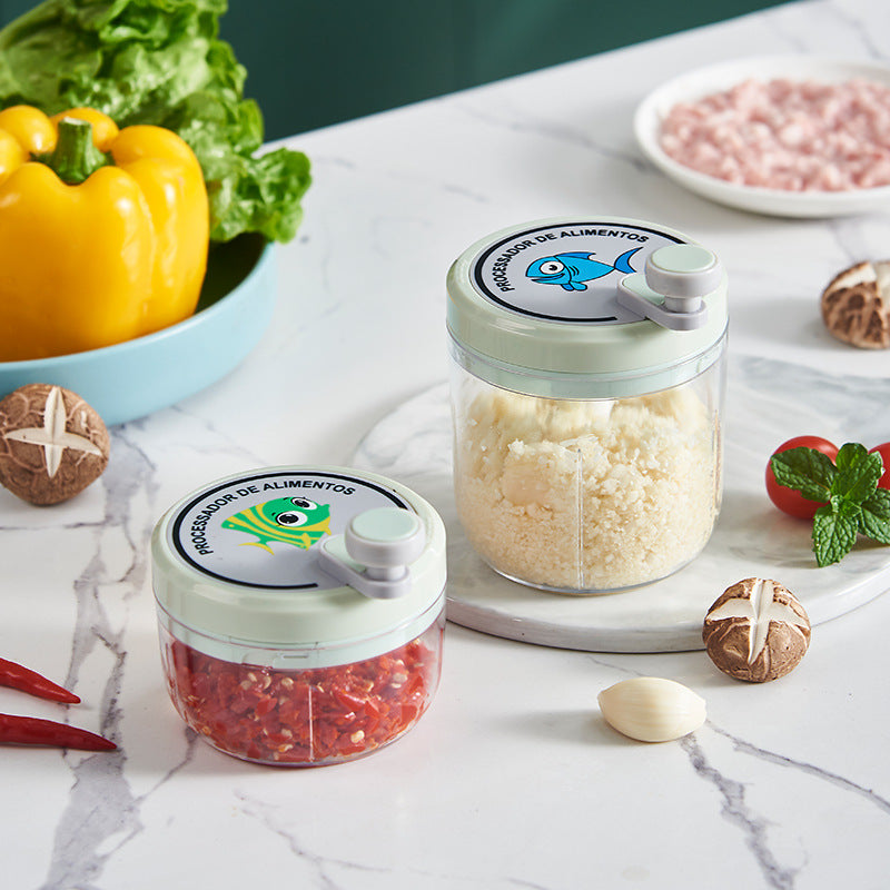 Manual Garlic Grinder Small Green Kitchen Tool for Cooking