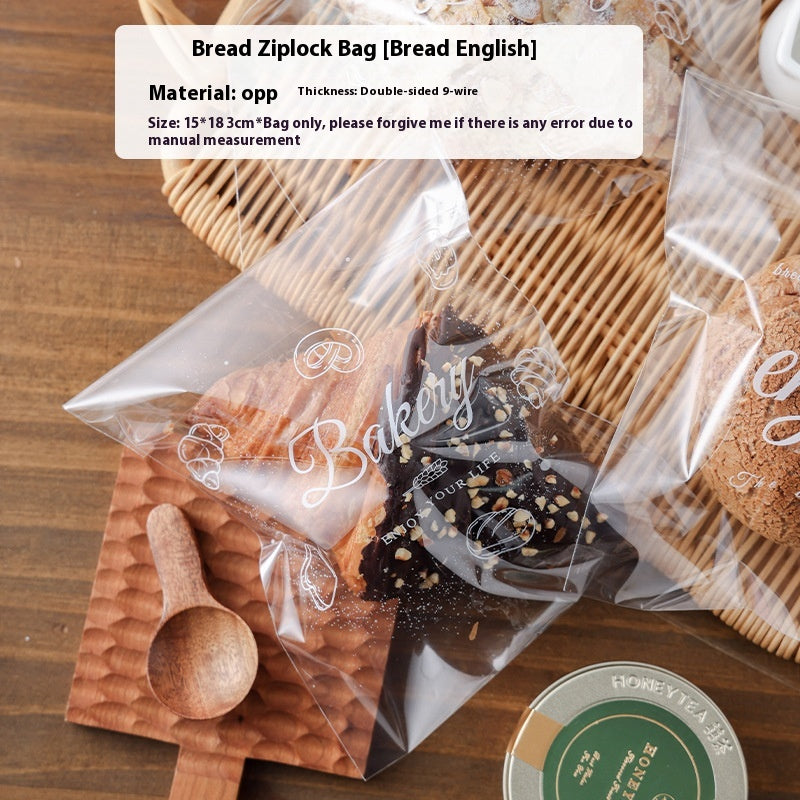 Disposable Bread & Bagel Packaging Bags Set - Transparent, Self-Sealing, 50 pcs