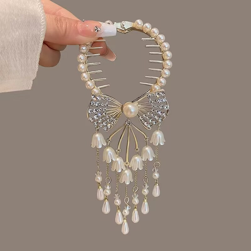 Ponytail Clip Hair Pin - Alloy Back Head Ball Clip