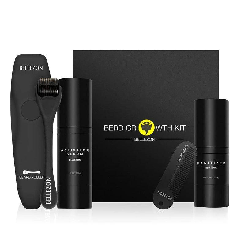 Beard Growth Liquid Care Kit with Micro-Needle Roller and Essence