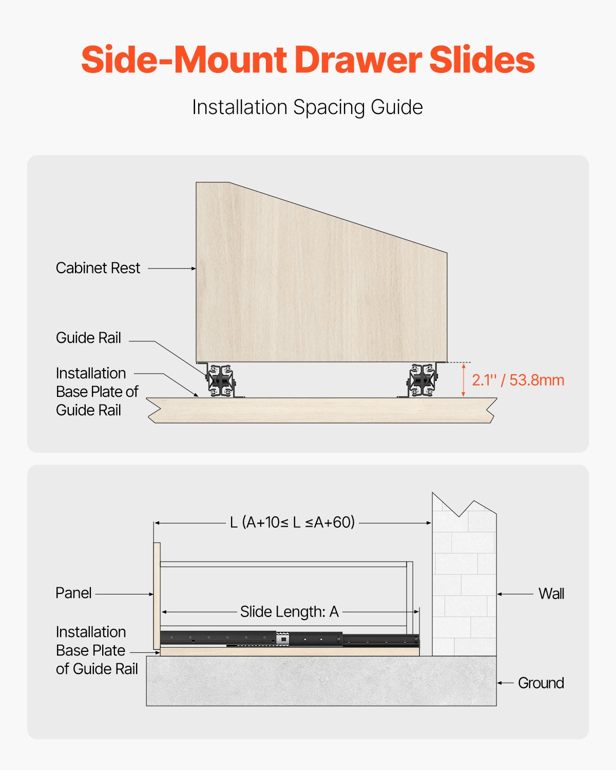 32-Inch Undermount Drawer Slides - 260 LB Load Capacity