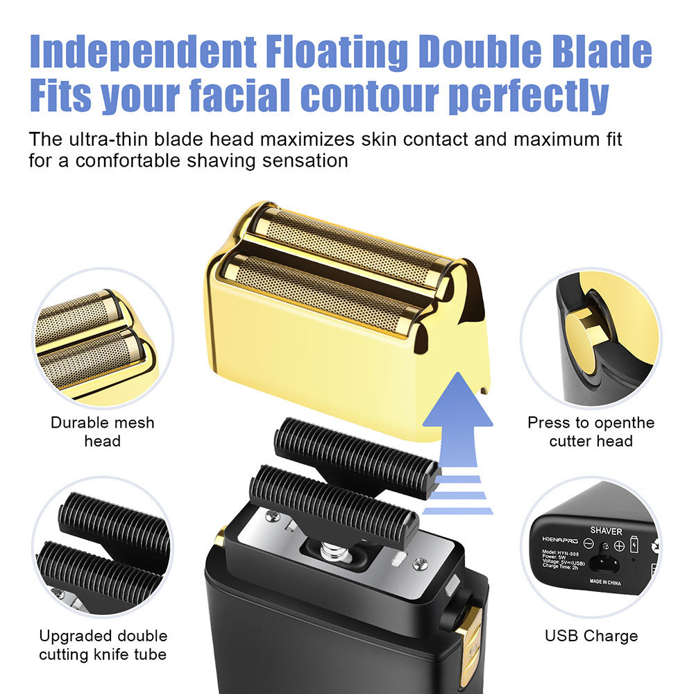 Rechargeable Double-Head Electric Shaver for Men & Women - Quiet, Fully Washable