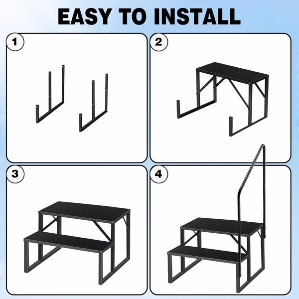 Heavy Duty Pool Ladder with Handrail - 660 lbs Capacity