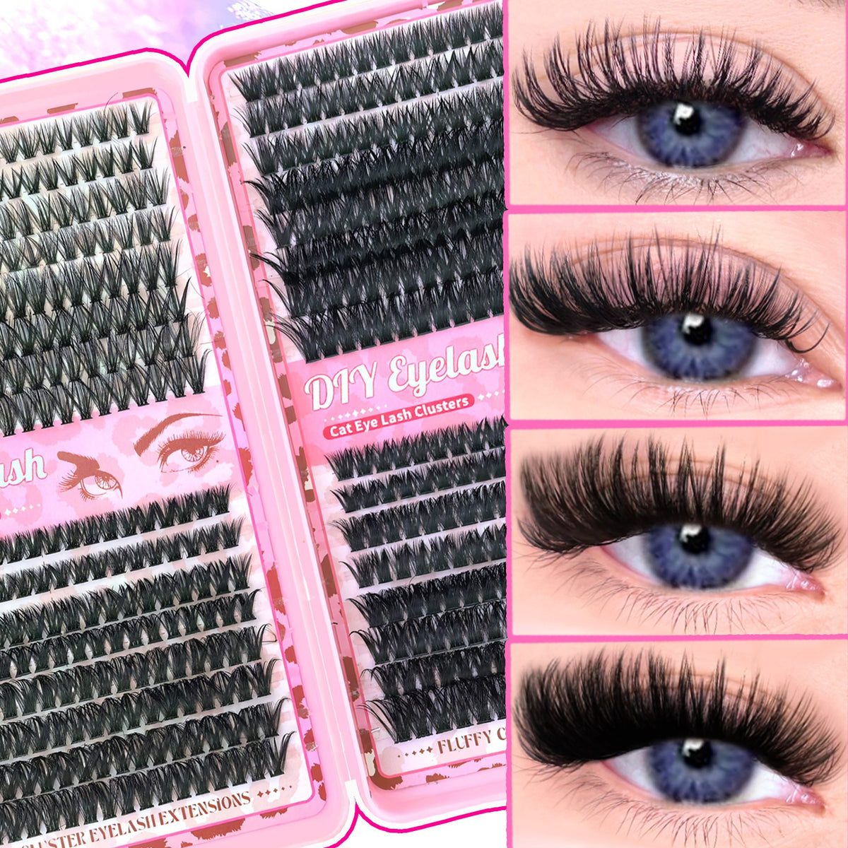 Large Capacity Mixed Pack of 640 False Eyelashes for Professional & Personal Use