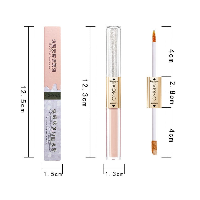 Double-Headed Eyeshadow Concealer Palette for Eye Makeup - Multiple Colors