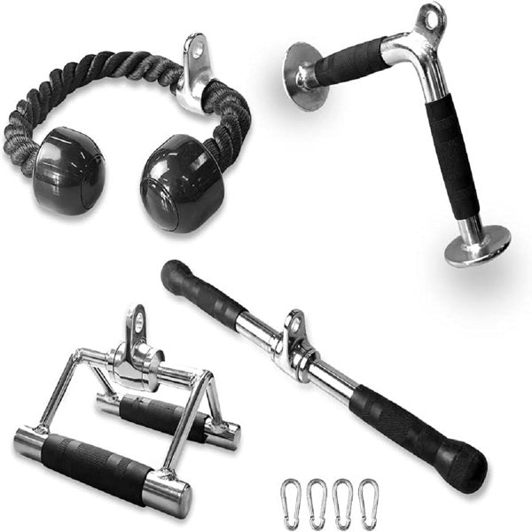 Adjustable 4-Piece Fitness Handlebar Set for Home Workouts