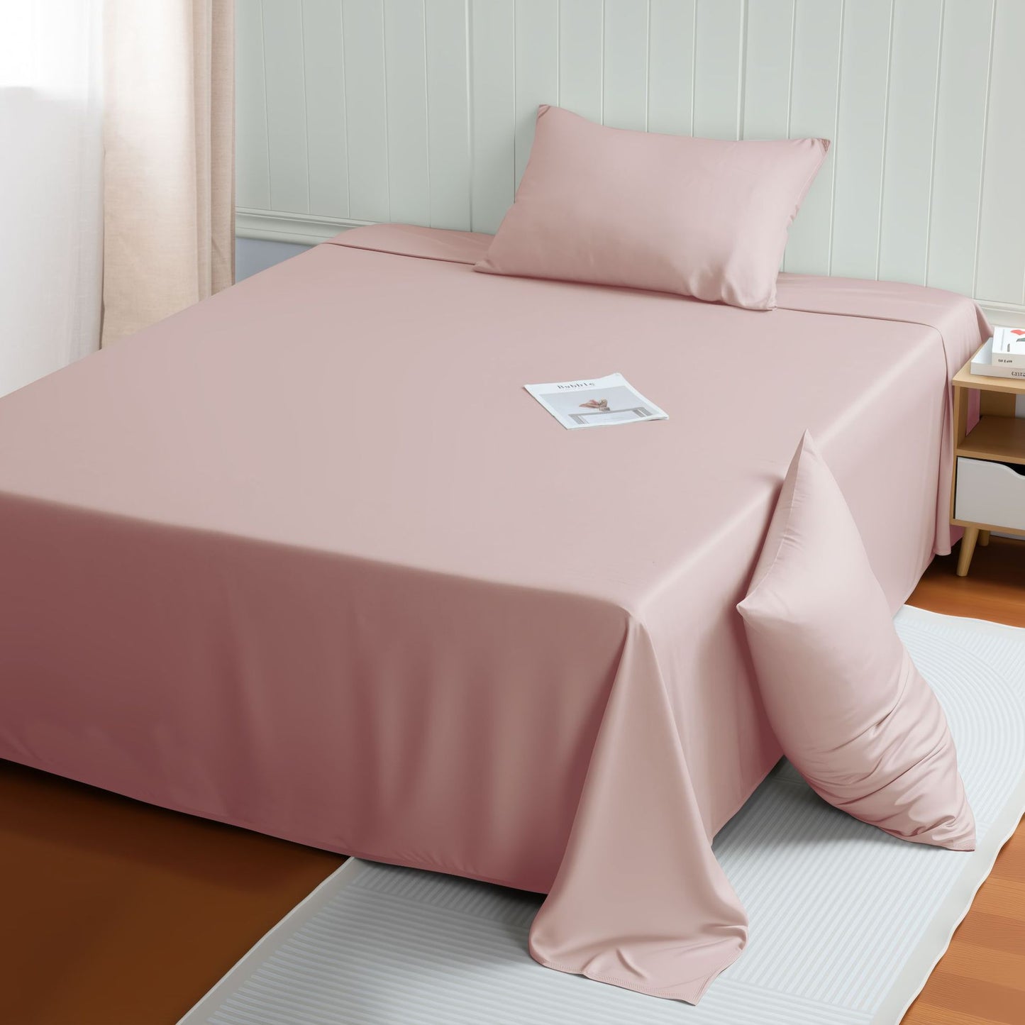 High-End Solid Color Bamboo Fiber Bed Sheet for Summer Sleep