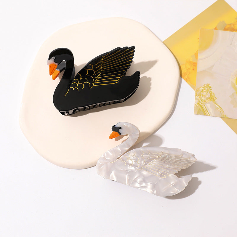 Medium Hair Clip with Swan Grip - Hair Accessory for Women