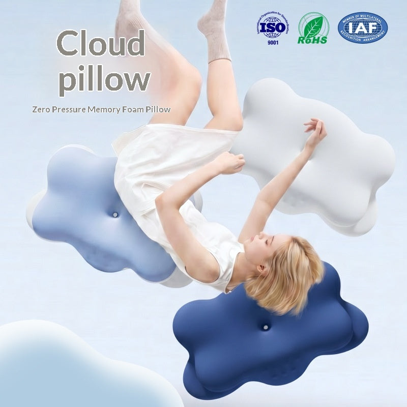 Cloud Memory Foam Pillow for Cervical Support - Blue, Navy, White, Gray