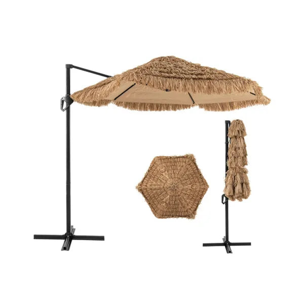 9.5ft Tropical Outdoor Umbrella - 2-Tier Vented Sunshade