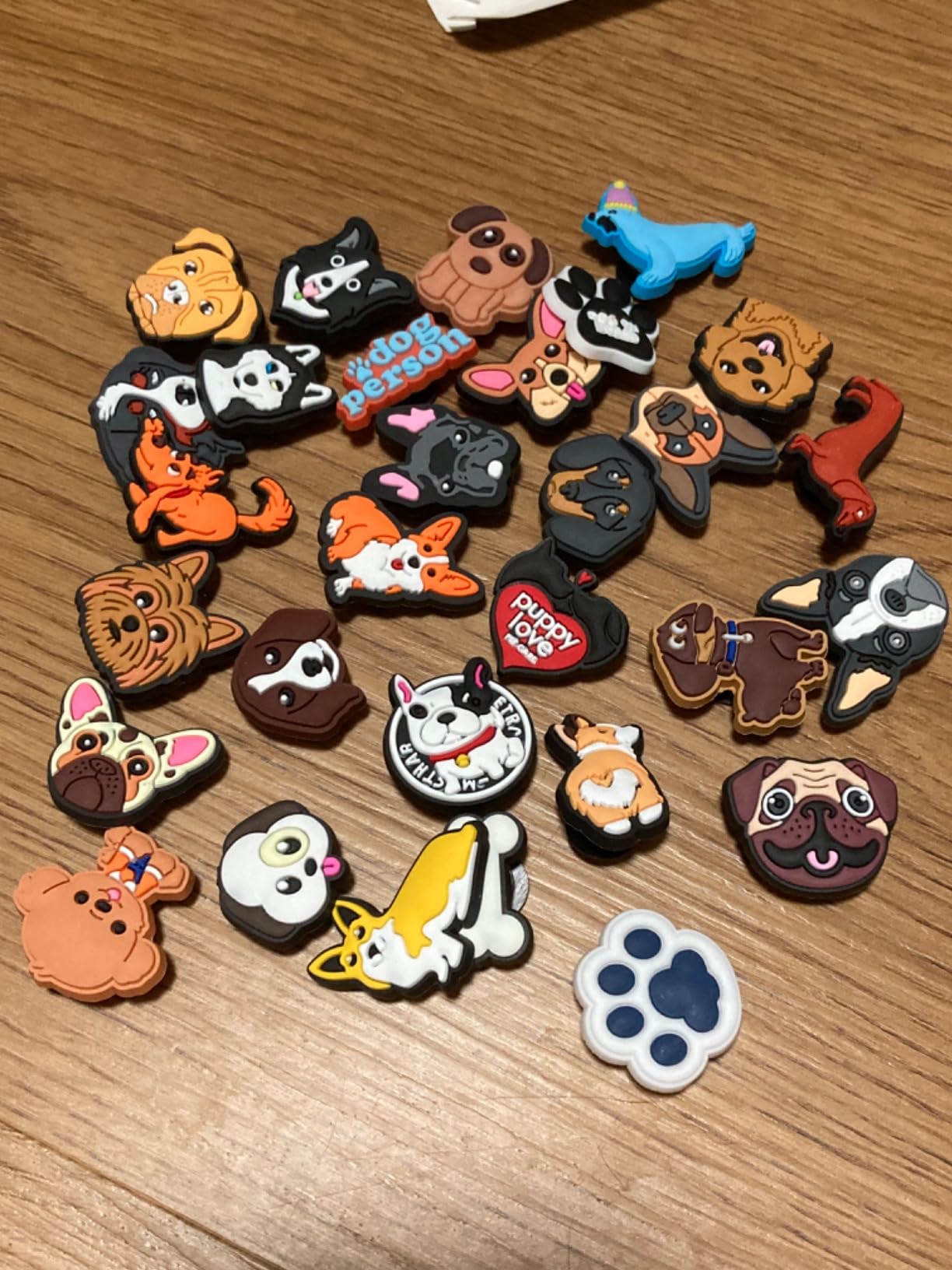 25pcs Dog-Themed Shoe Charms - Cute Cartoon Animal Decorations