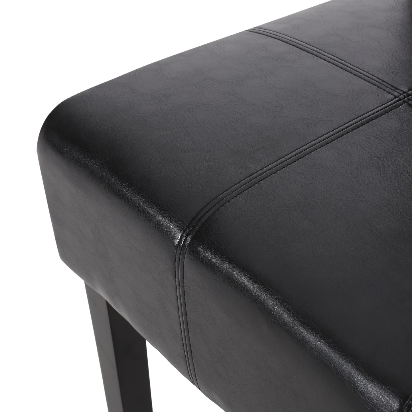 Black PU Leather Dining Chair Set of 2 - Contemporary Design