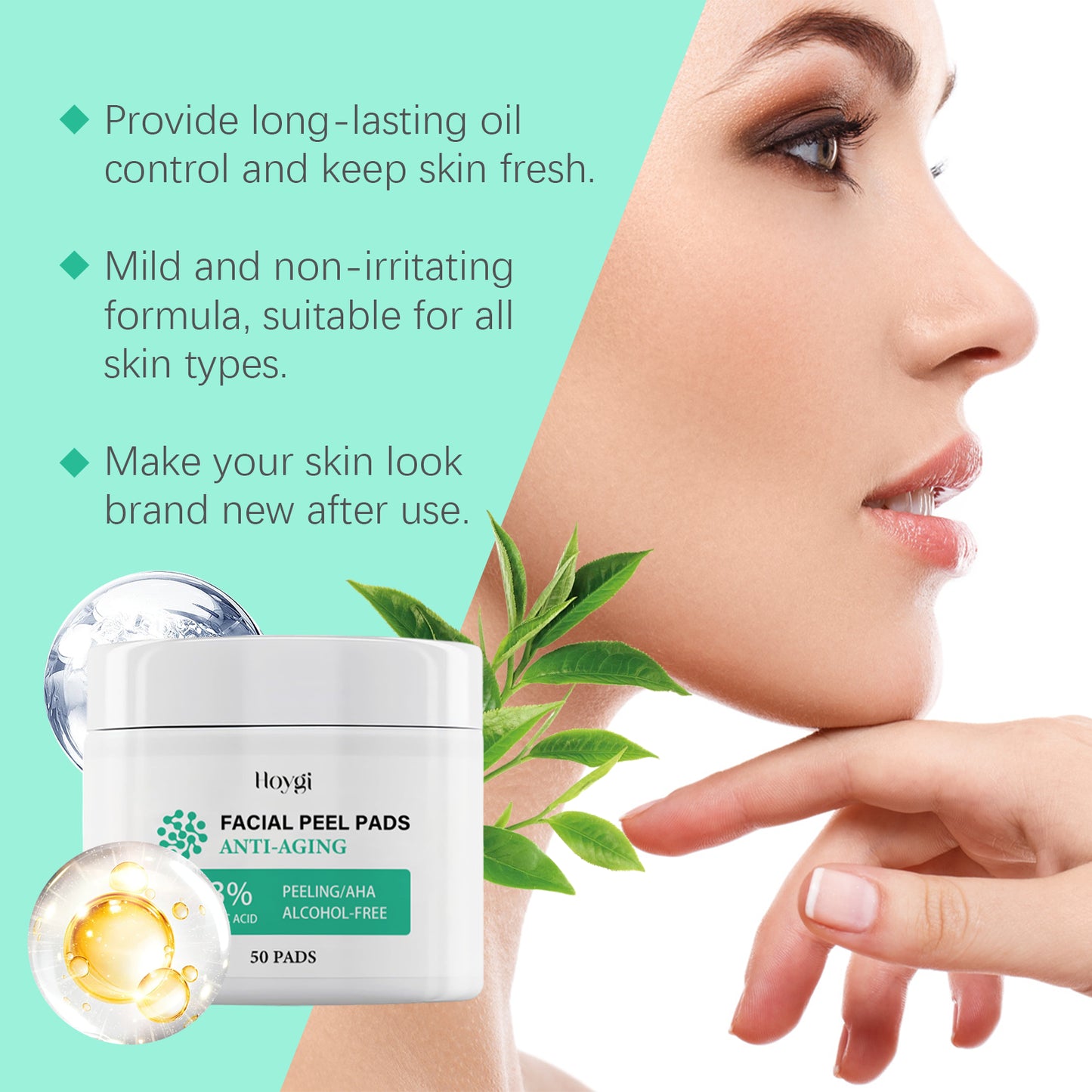 Salicylic Acid Exfoliating Face Pads - 50 Count Pore Refining Treatment